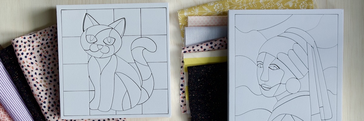 Kleurrijk Kinusaiga kunstwerk gemaakt van stofjes